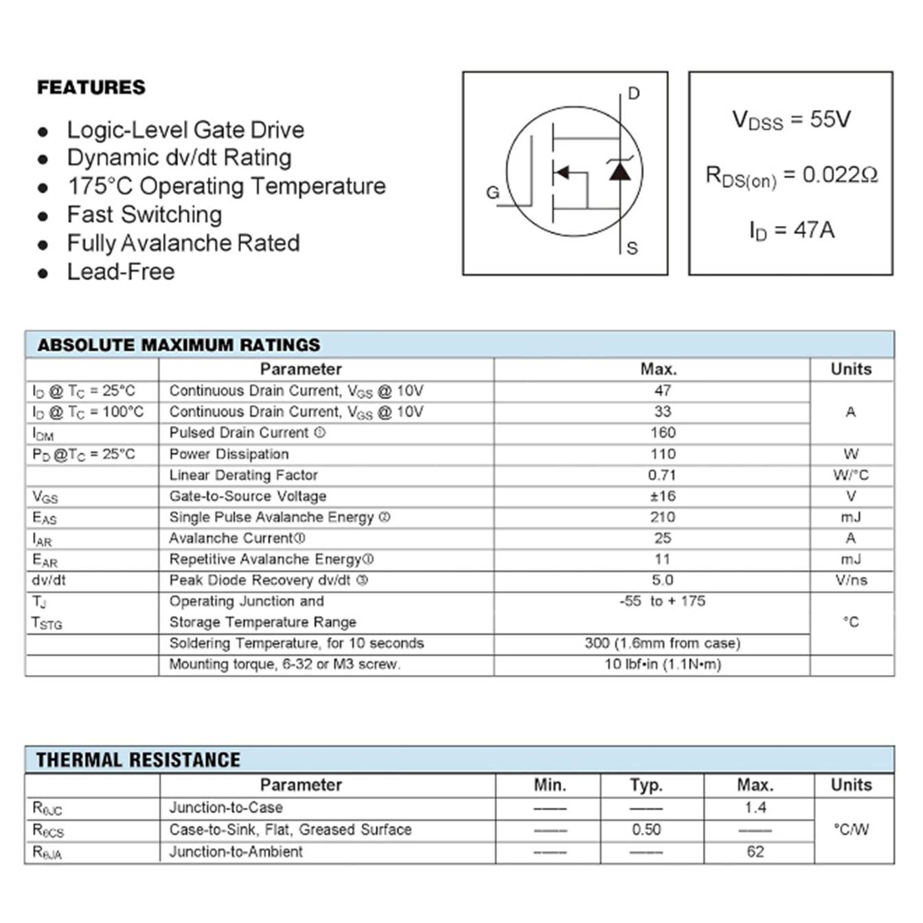 The image shows a detailed datasheet for a logic-level gate drive IC, featuring specifications for maximum ratings, thermal resistance, and electrical parameters.
AI-generated content may be incorrect.